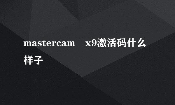 mastercam x9激活码什么样子