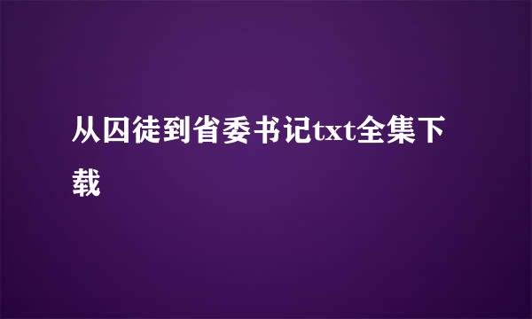 从囚徒到省委书记txt全集下载