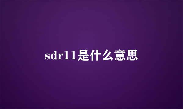 sdr11是什么意思