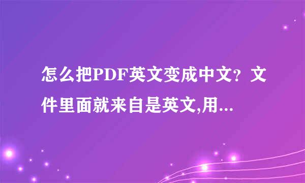 怎么把PDF英文变成中文？文件里面就来自是英文,用什么软件翻译好？