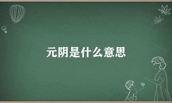 元阴是什么意思