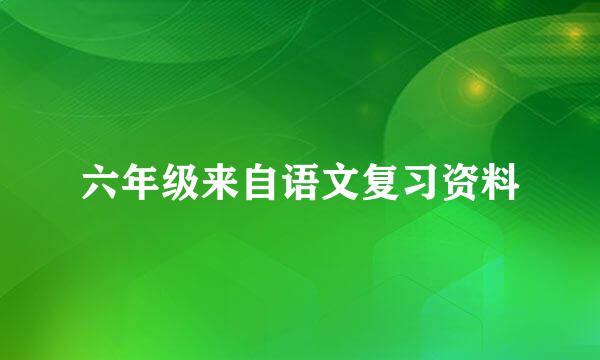 六年级来自语文复习资料