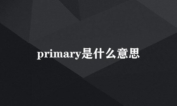 primary是什么意思