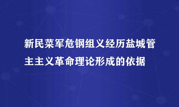 新民菜军危钢组义经历盐城管主主义革命理论形成的依据