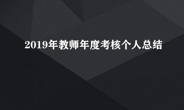 2019年教师年度考核个人总结