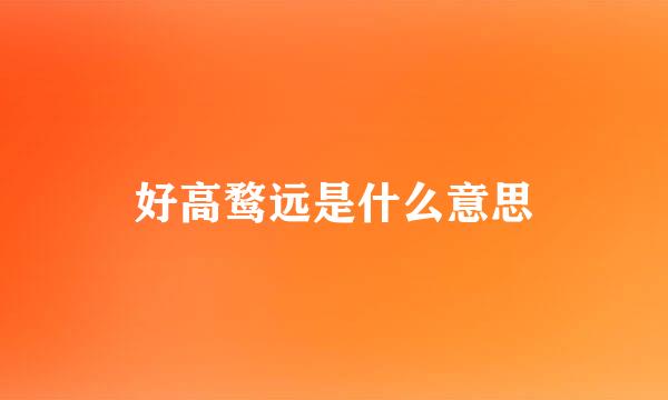 好高鹜远是什么意思