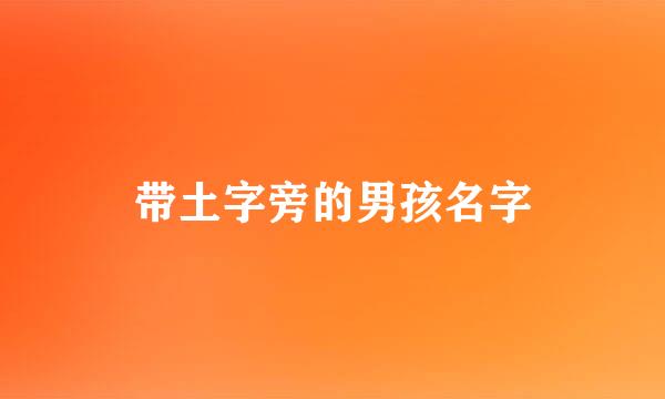 带土字旁的男孩名字