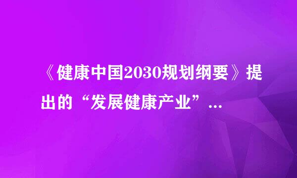 《健康中国2030规划纲要》提出的“发展健康产业”的措施有哪些?