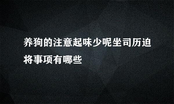 养狗的注意起味少呢坐司历迫将事项有哪些