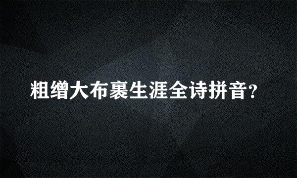 粗缯大布裹生涯全诗拼音？