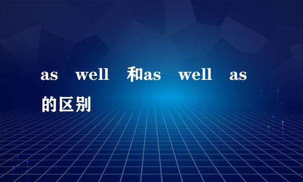 as well 和as well as 的区别