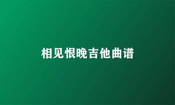 相见恨晚吉他曲谱