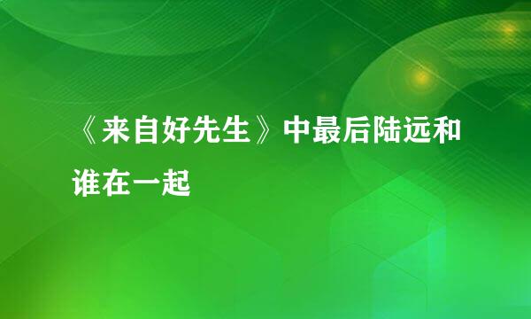 《来自好先生》中最后陆远和谁在一起