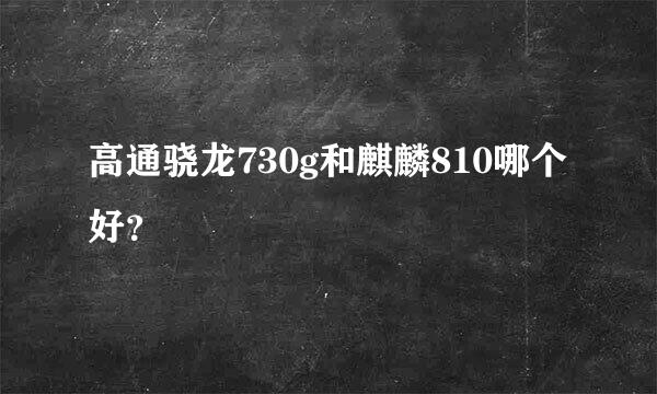 高通骁龙730g和麒麟810哪个好？