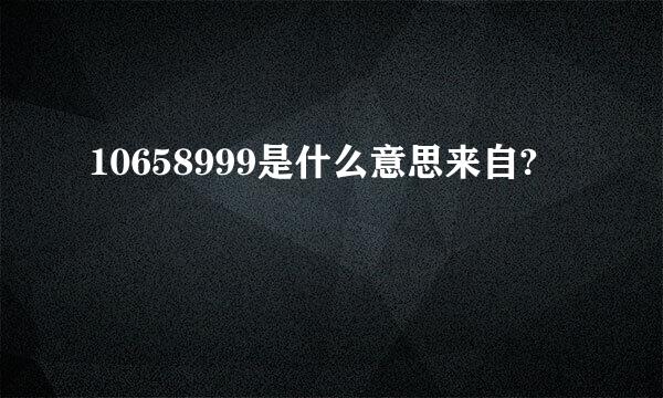 10658999是什么意思来自?