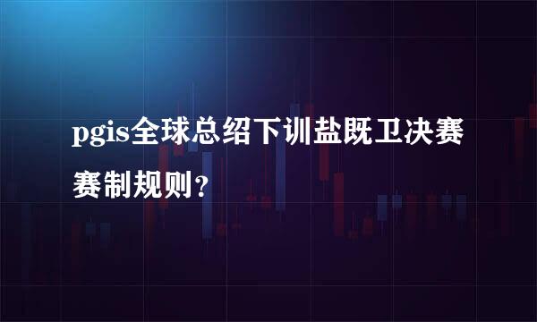 pgis全球总绍下训盐既卫决赛赛制规则？