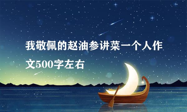 我敬佩的赵油参讲菜一个人作文500字左右