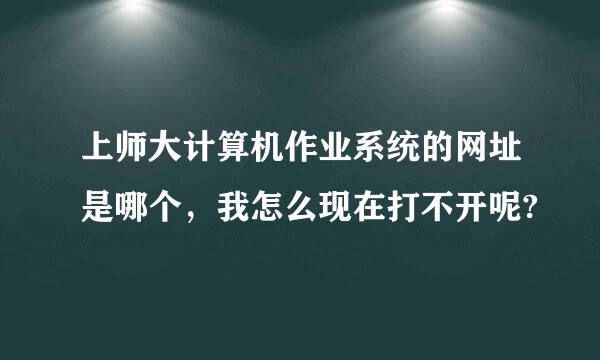 上师大计算机作业系统的网址是哪个，我怎么现在打不开呢?