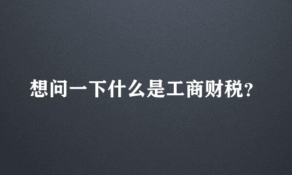 想问一下什么是工商财税？