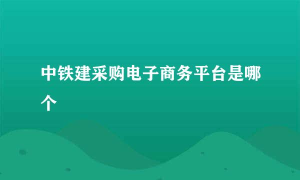 中铁建采购电子商务平台是哪个