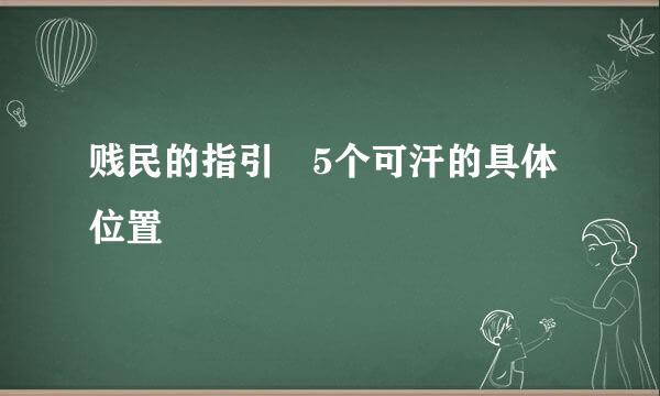 贱民的指引 5个可汗的具体位置