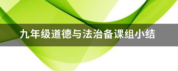 九年级道德与法治备课组小结