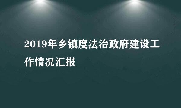 2019年乡镇度法治政府建设工作情况汇报