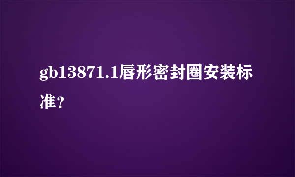 gb13871.1唇形密封圈安装标准？