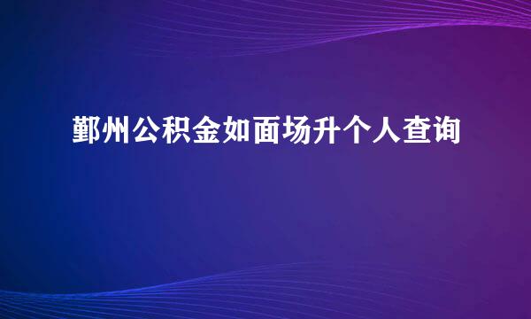 鄞州公积金如面场升个人查询