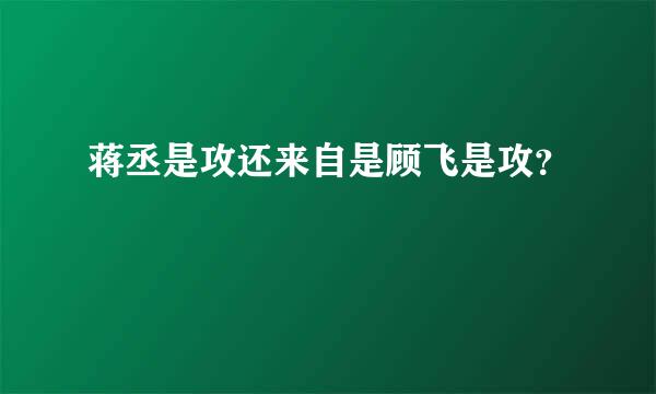 蒋丞是攻还来自是顾飞是攻？