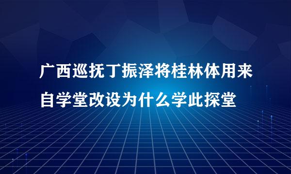 广西巡抚丁振泽将桂林体用来自学堂改设为什么学此探堂