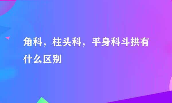 角科，柱头科，平身科斗拱有什么区别