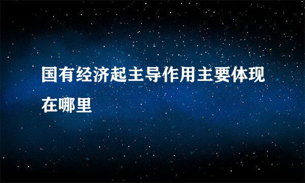 国有经济起主导作用主要体现在哪里