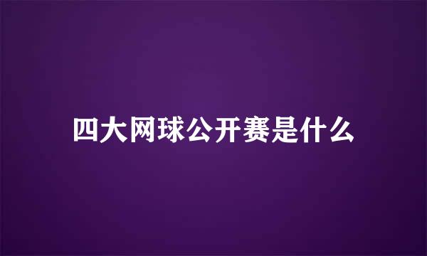 四大网球公开赛是什么