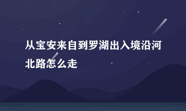 从宝安来自到罗湖出入境沿河北路怎么走