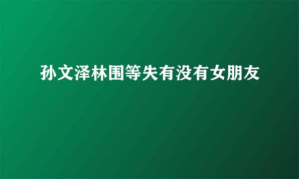 孙文泽林围等失有没有女朋友