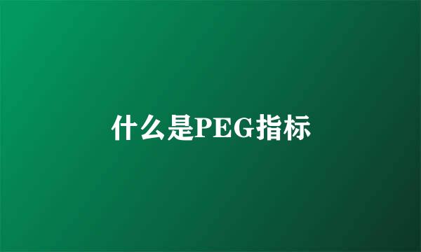 什么是PEG指标