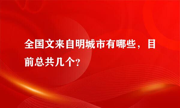 全国文来自明城市有哪些，目前总共几个？