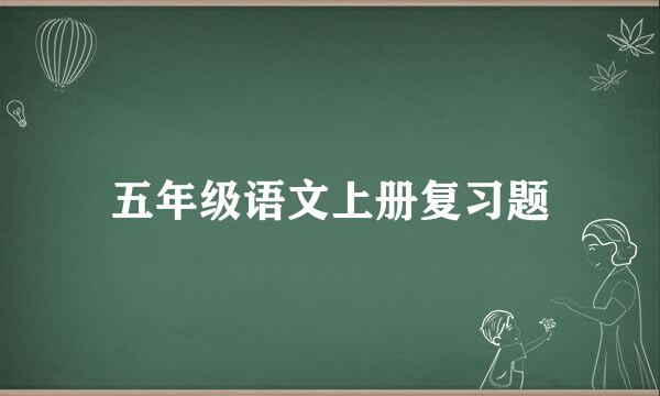 五年级语文上册复习题