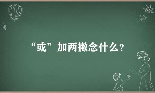 “或”加两撇念什么？