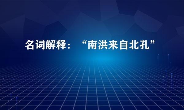 名词解释：“南洪来自北孔”