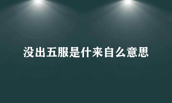 没出五服是什来自么意思