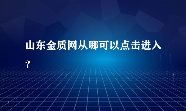 山东金质网从哪可以点击进入？