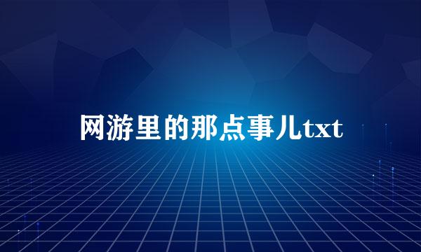 网游里的那点事儿txt