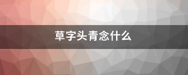 草字头青全乱止布尼念什么