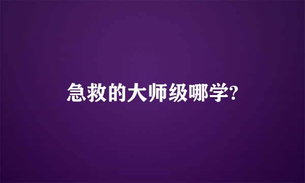 急救的大师级哪学?