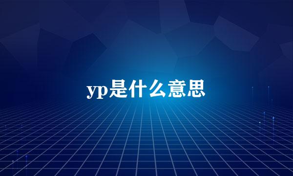 yp是什么意思