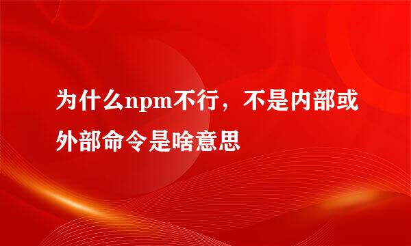 为什么npm不行，不是内部或外部命令是啥意思