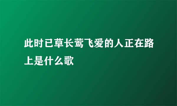 此时已草长莺飞爱的人正在路上是什么歌