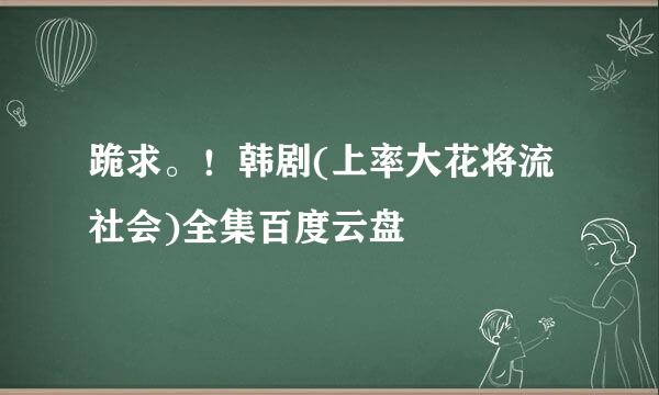 跪求。！韩剧(上率大花将流社会)全集百度云盘